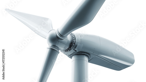 Wind turbine in silver color high tech energy industry