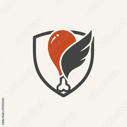 Modern chicken restaurant logo design with flat vector colorful style bold typography fried roasted grilled poultry emblem for branding cafe diner takeaway fastfood tasty cuisine meal food business