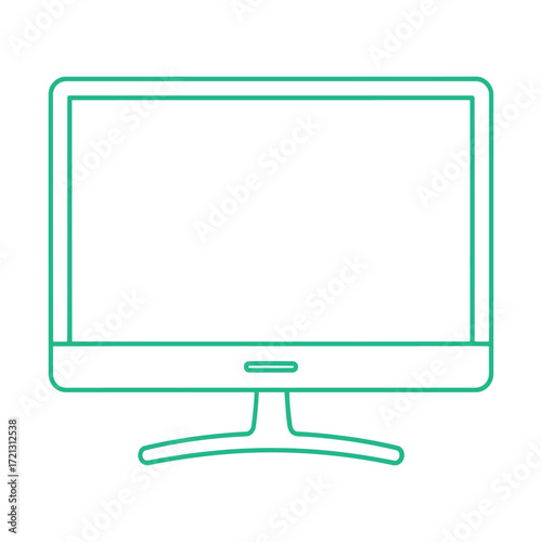 Vector art of computer monitor displaying technology and design