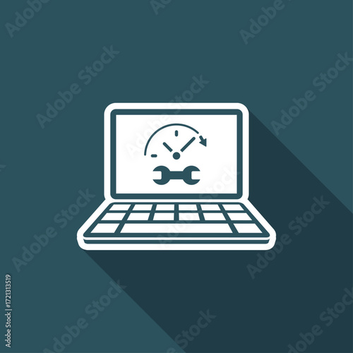 Full time web assistance - Vector flat icon