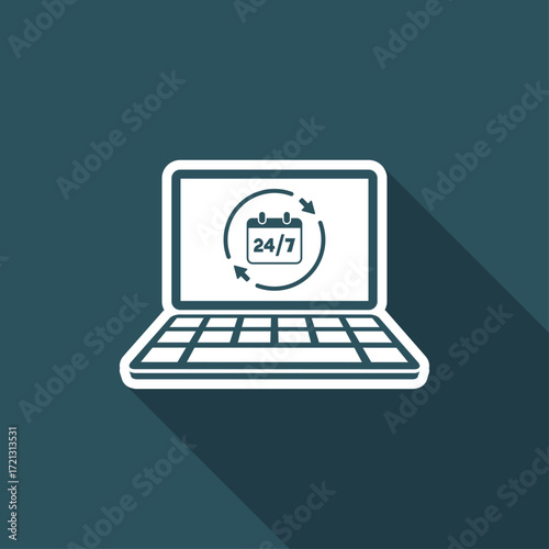 24/7 web services - Vector flat icon