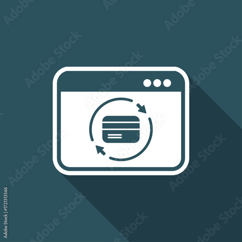 Credit card full web service - Vector flat icon