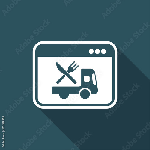 Online food shop - Delivery - Vector flat icon