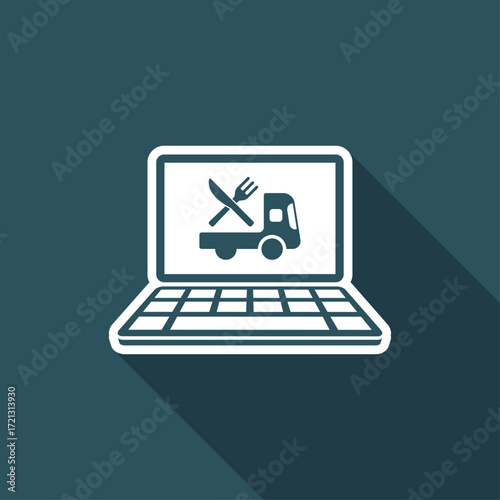 Online food shop - Delivery - Vector flat icon