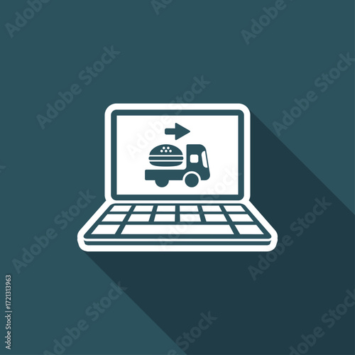 Fast food delivery service - Vector flat icon