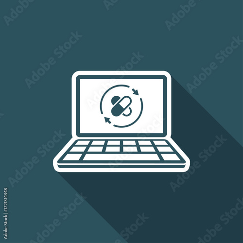 Online pharmacy full services - Vector flat icon