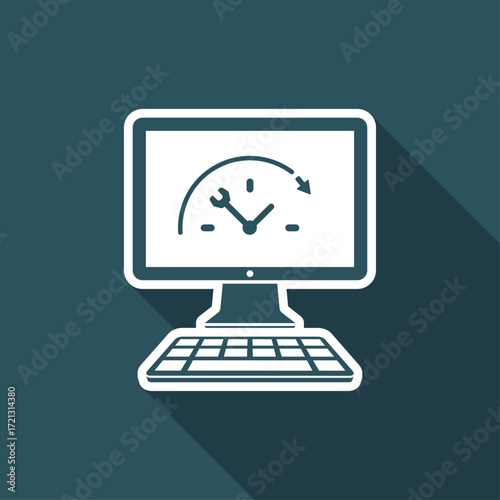 Full time technical assistance - Vector flat icon