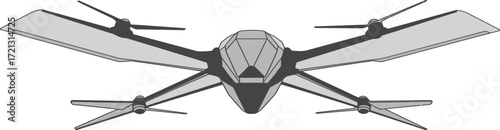 Abstract Drone Design: A sleek and futuristic drone design, with its geometric forms and modern aesthetic, showcasing innovation in aerial technology.