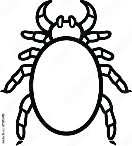 Tick illustration vector outline drawing parasite pest insect