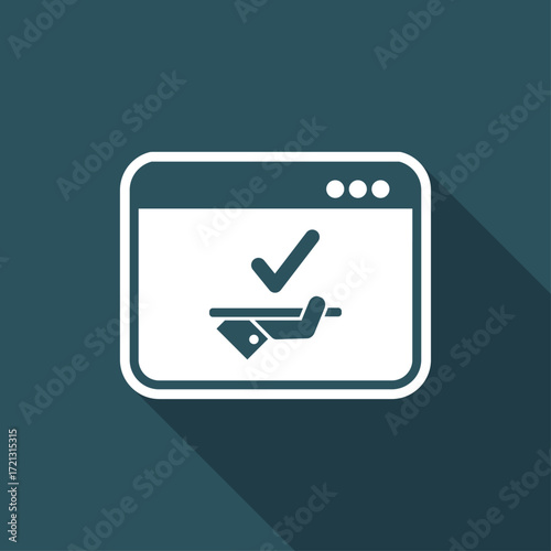 Check online services - Vector flat icon