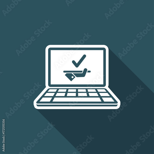 Check online services - Vector flat icon