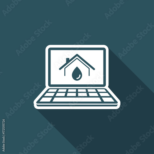 Domestic hydraulic system - Vector computer application icon