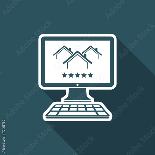 Best luxury home rating - five stars - Vector flat icon