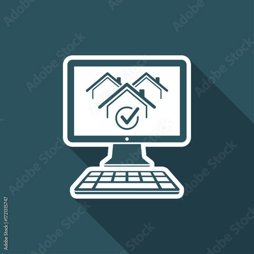 Real estate website symbol - Vector icon of computer application