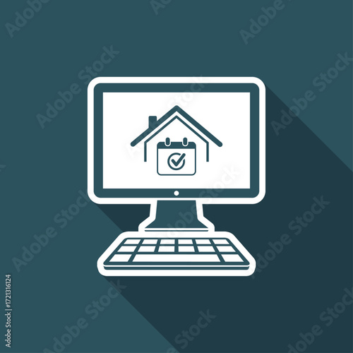 Checking house appointment - Vector icon for computer website or application