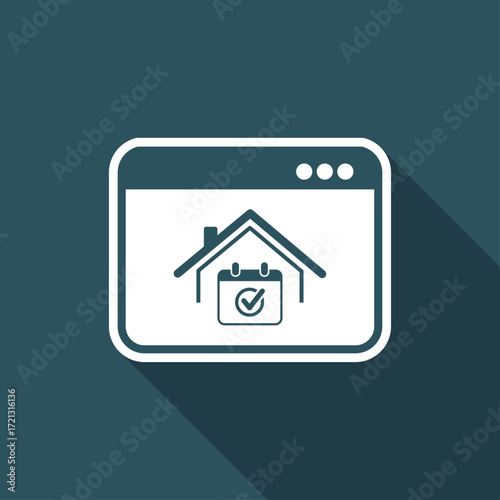 Checking house appointment - Vector icon for computer website or application