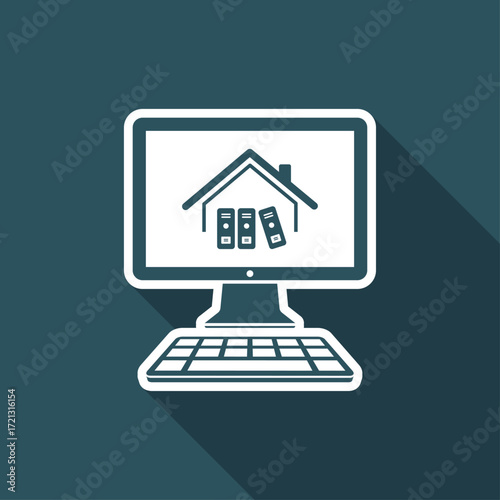Library or school concept - Vector icon for computer website or application