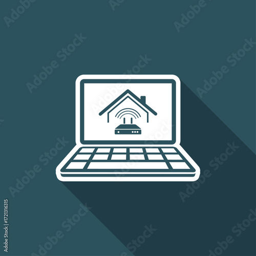 House wi-fi modem - Vector icon for computer website or application