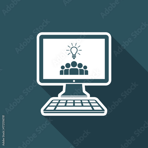 Teamwork ideas - Vector icon for computer website or application
