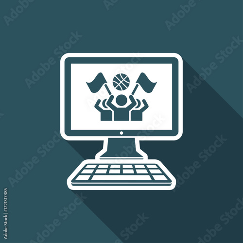 Basketball supporters - Vector icon for computer website or application