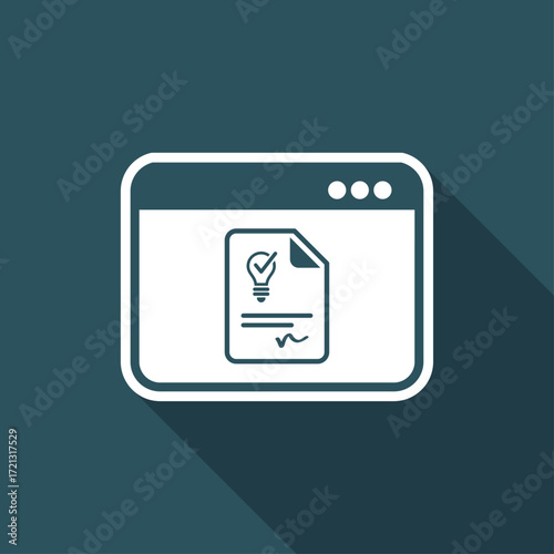 Digital document for electricity service  - Vector icon for computer website or application