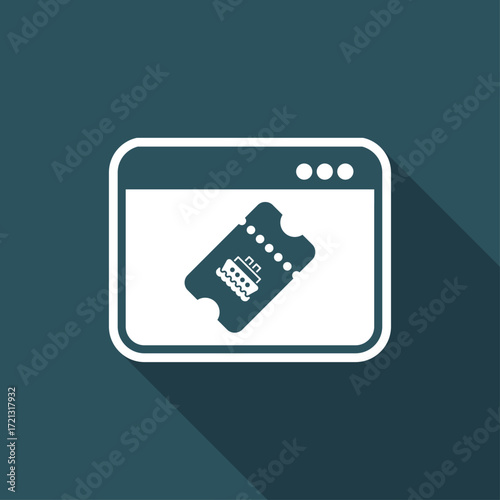 Online ship ticket - Vector icon for computer website or application