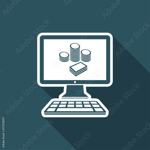 Money earnings - Vector icon for computer website or application