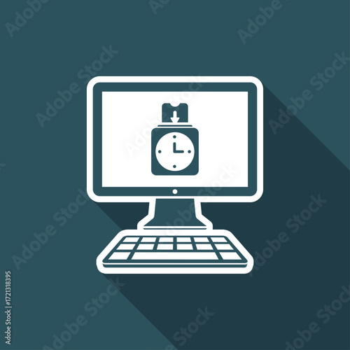 Digital clocking-in card - Vector icon for computer website or application