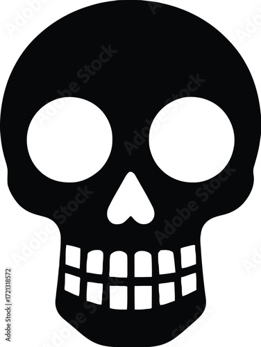 Black skull vector illustration halloween death danger pirate