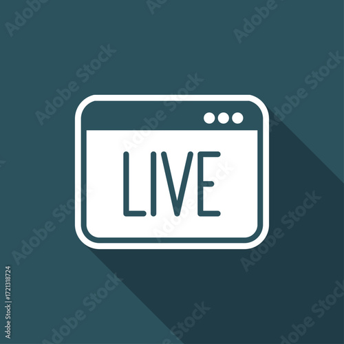 Live button - Vector icon for computer website or application