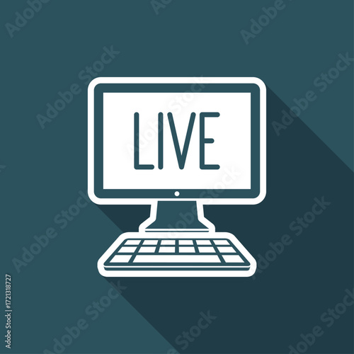 Live button - Vector icon for computer website or application