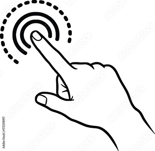 Hand touching screen finger touch gesture click tap interaction