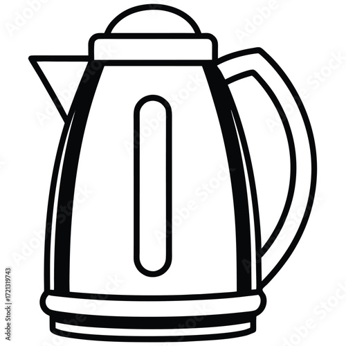 Simple electric kettle silhouette for kitchen use