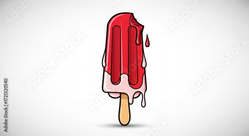 Red popsicle illustration vector graphic design summer treat ice cream dessert frozen snack sweet food drawing 100