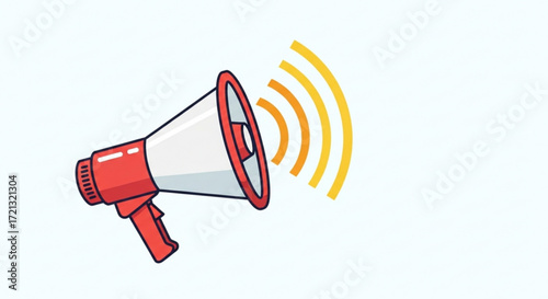 Megaphone announcement marketing communication loud speaker bullhorn voice promotion advertising public address system