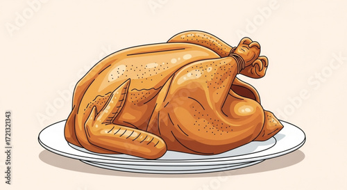 Delicious roasted turkey for thanksgiving dinner or christmas holiday celebration recipe traditional food  100