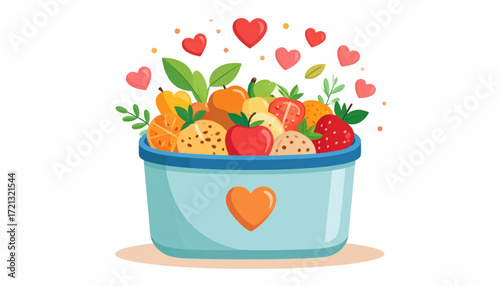 Bowl of Fruity Delight Heartfelt Freshness for a Healthy Lifestyle
