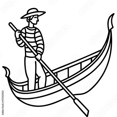 Gondola Line Art Vector