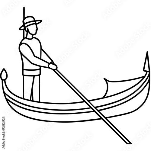 Gondola Line Art Vector