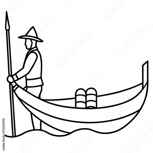 Gondola Line Art Vector