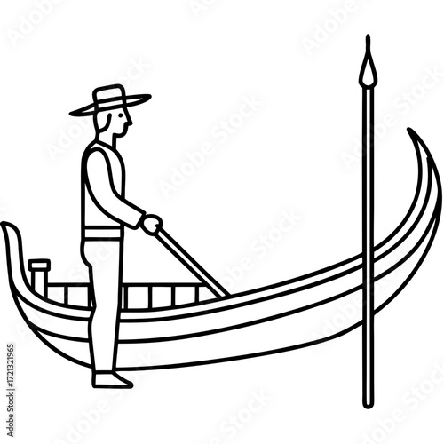 Gondola Line Art Vector