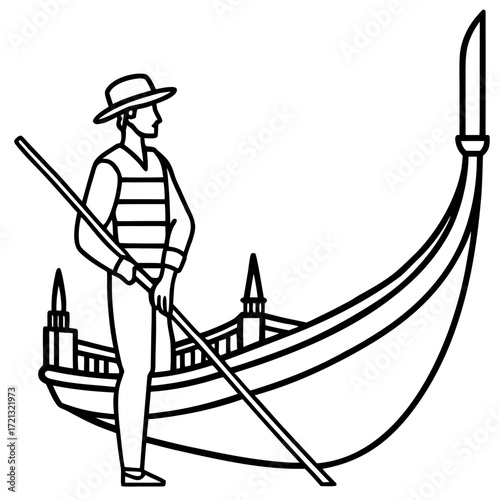 Gondola Line Art Vector