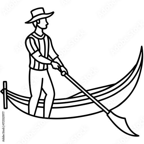 Gondola Line Art Vector