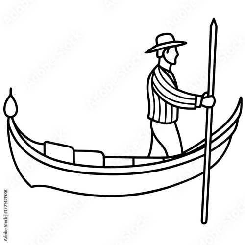 Gondola Line Art Vector