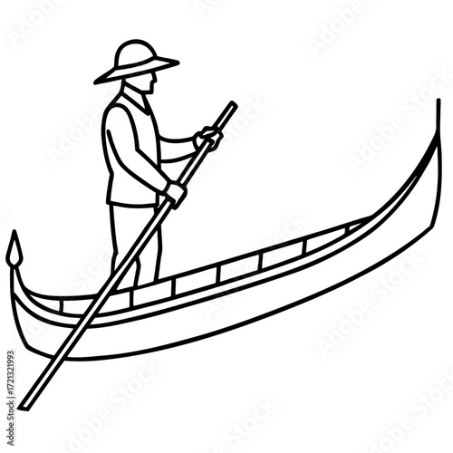 Gondola Line Art Vector