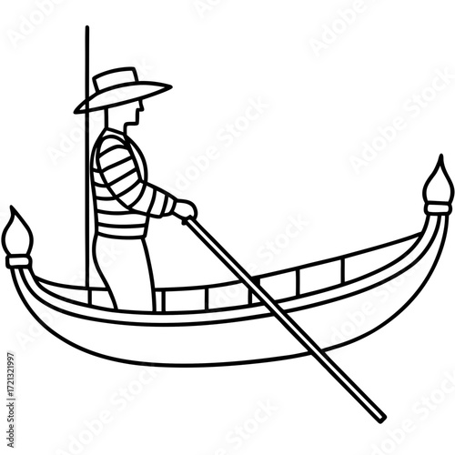 Gondola Line Art Vector