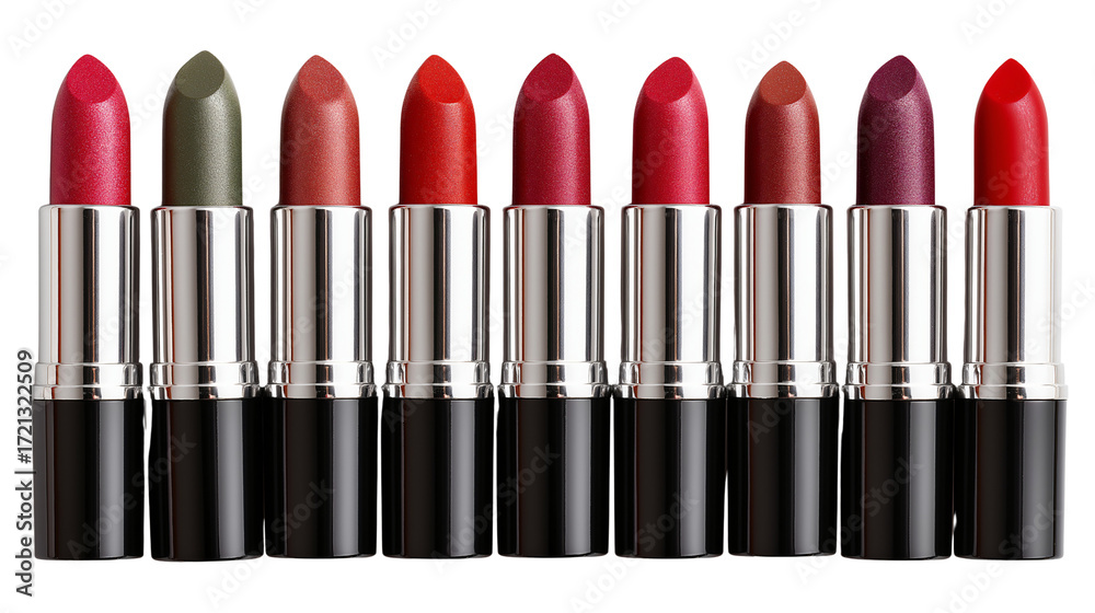 Obraz premium Vibrant Lipstick Collection: A Palette of Diverse Shades