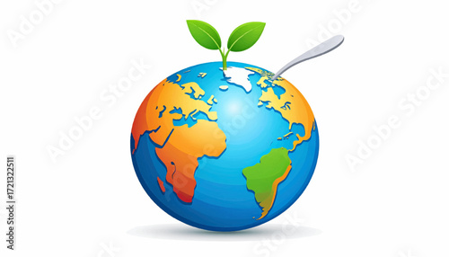 Creative concept of a healthy planet, symbolizing organic food, global nourishment, and environmental responsibility