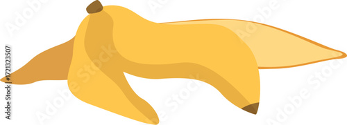 Open banana peel laying on the floor creating a dangerous slipping hazard