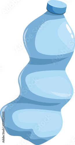 Crumpled empty plastic bottle representing plastic waste and environmental damage, highlighting the importance of recycling and responsible disposal